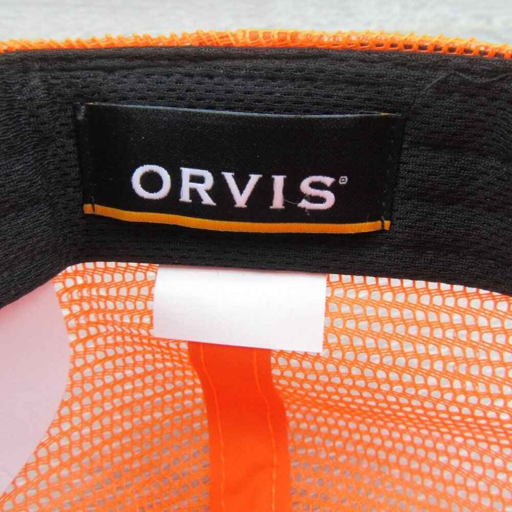 Orvis Pheasant Logo Orange Mesh Trucker Hat Cap Men's Snapback NEW - Picture 11 of 13
